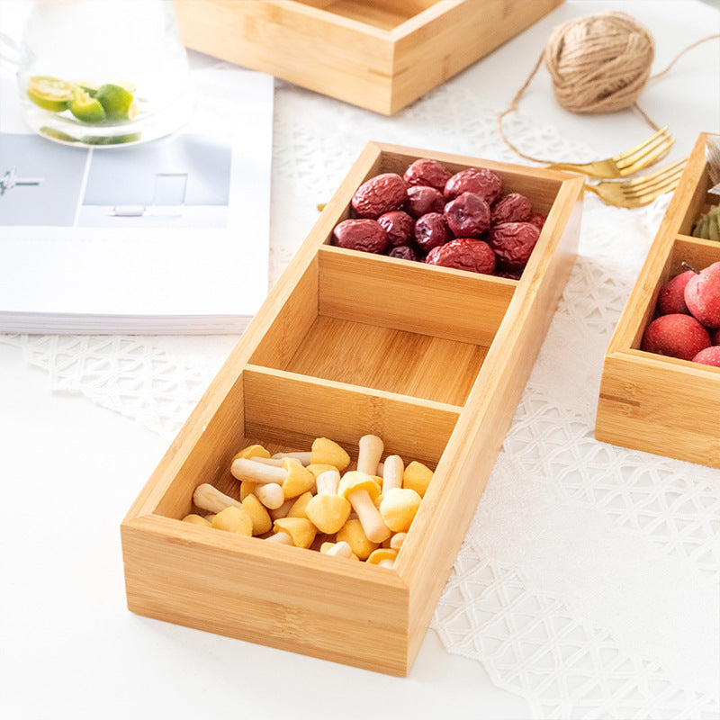 Bamboo And Wood Creative Dry Fruit Box Household Living Room Nut Candy Box Snack Snack Dry Fruit Tray Miscellaneous Brocade Storage Box
