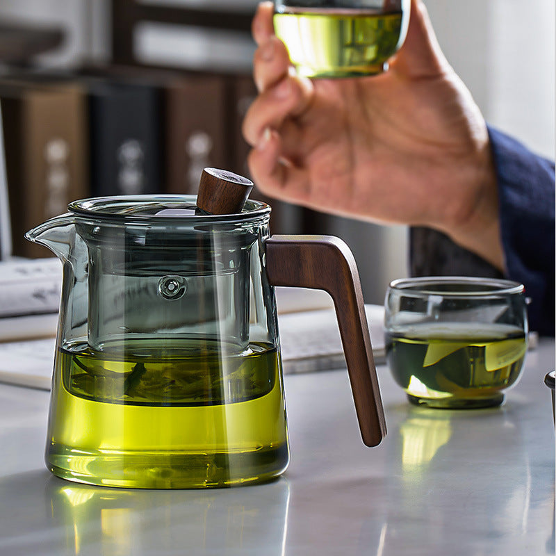 Glass Teapot Green Tea Set High Temperature Resistant Thickening